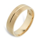 Mappin & Webb 18ct Yellow Gold 5mm Brush & Polished Centre Wedding Ring