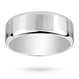 Mappin & Webb 8mm Flat Comfort Fit Gents Court Ring In 18 Carat White Gold