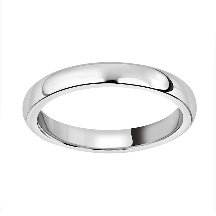 Mappin & Webb 18ct White Gold 3mm Luxury Court Wedding Ring