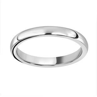 Mappin & Webb 18ct White Gold 2.5mm Luxury Court Wedding Ring