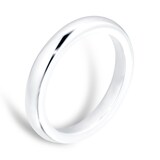 Goldsmiths 18ct White Gold 3mm Court Wedding Ring - Ring Size J