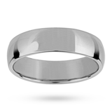 Mappin & Webb 6mm Lightest Court Gents Wedding Ring In 18 Carat White Gold