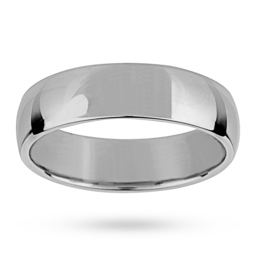 08060521 - 6mm Lightest Court Gents Wedding Ring In 18 Carat White Gold