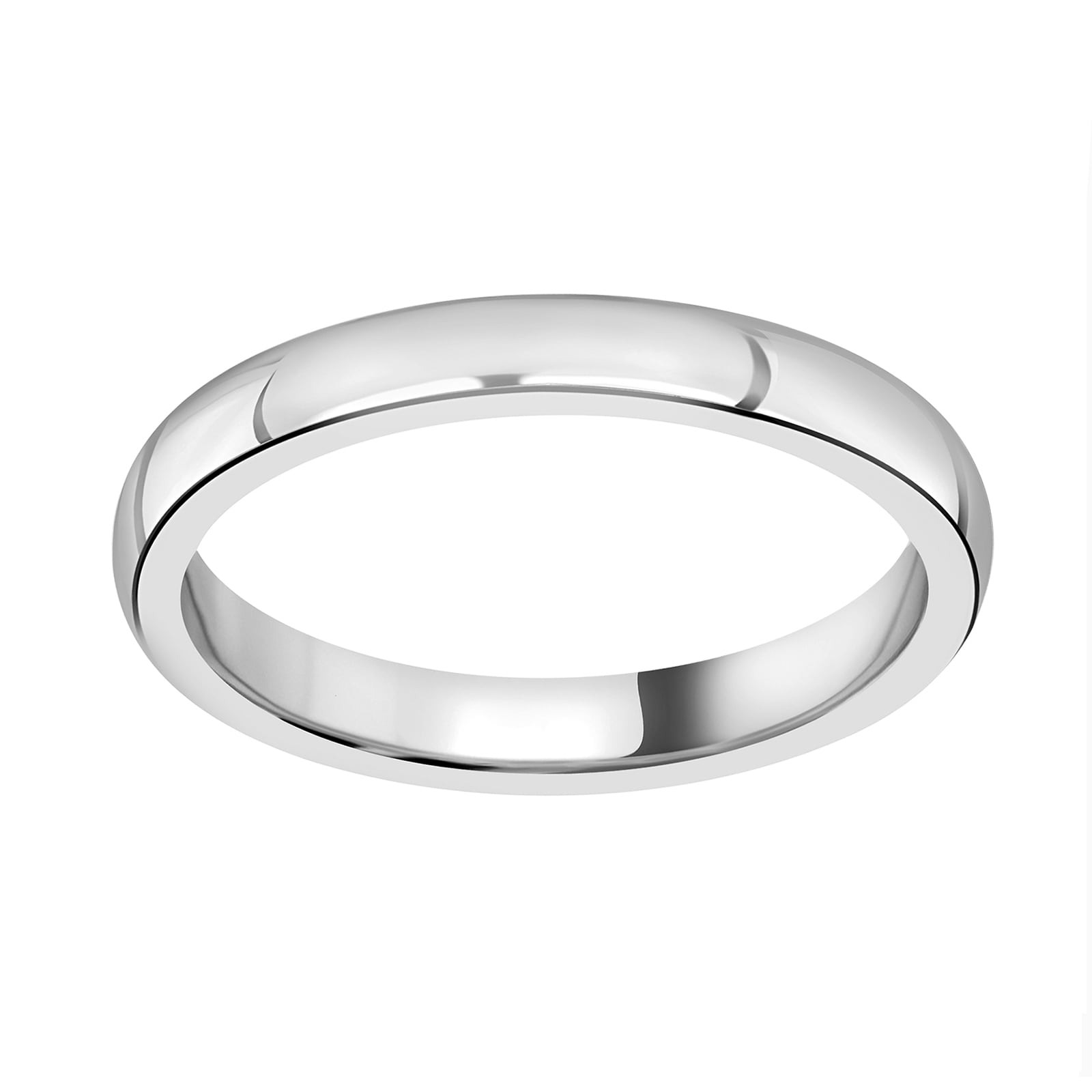 18ct White Gold 2.5mm Standard Court Wedding Ring - Ring Size P