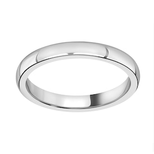 Mappin & Webb 18ct White Gold 2.5mm Standard Court Wedding Ring