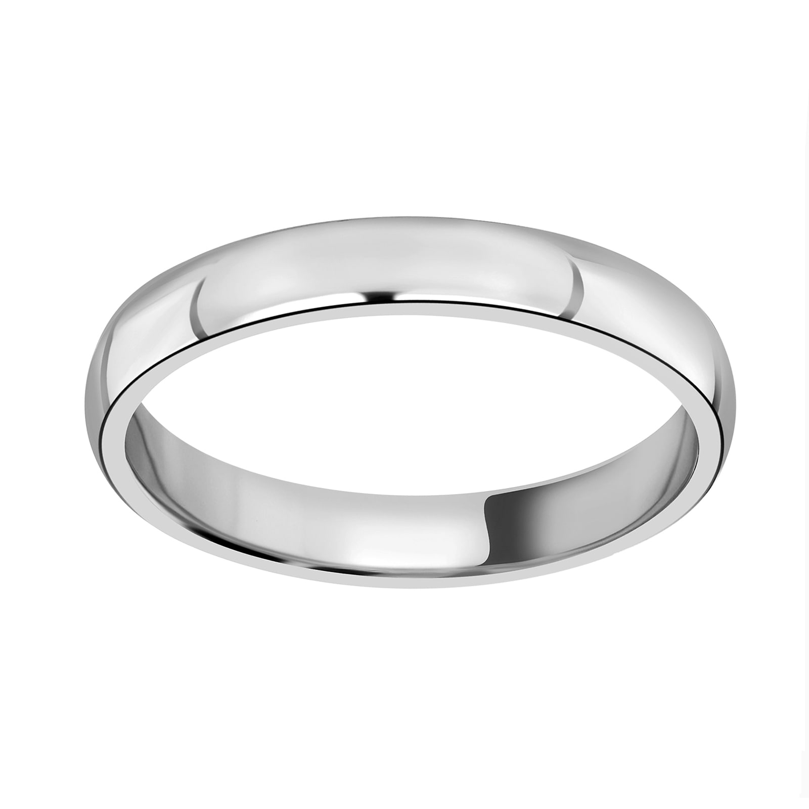 18ct White Gold 3mm Standard Court Wedding Ring - Ring Size O