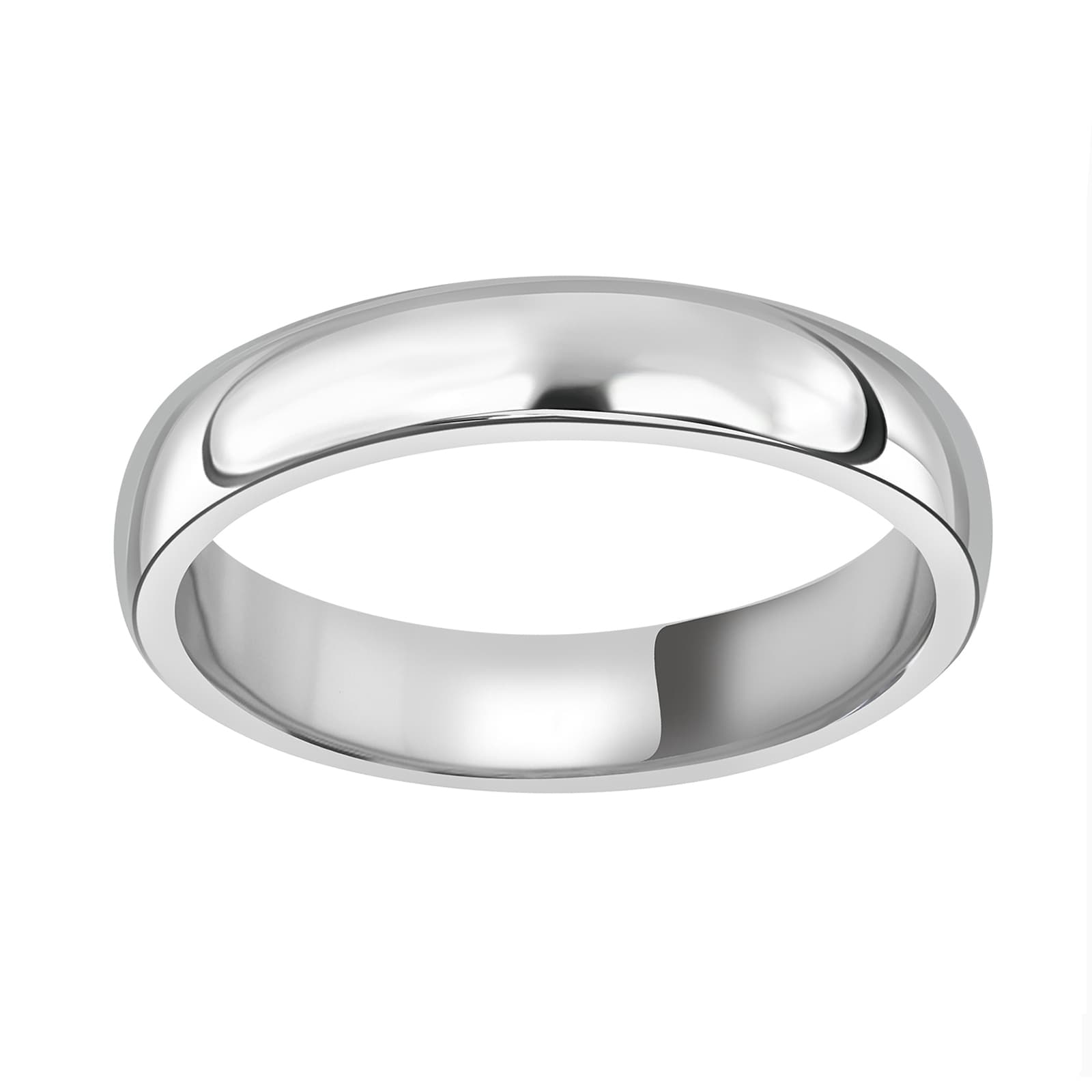 18ct White Gold 4mm Standard Court Wedding Ring - Ring Size L