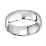 Mappin & Webb 7mm Light Court Gents Wedding Ring In 18 Carat White Gold