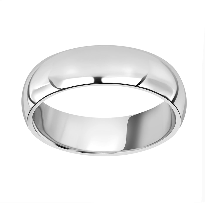 Mappin & Webb 3.5mm Medium Court Ladies Wedding Ring In 18 Carat White Gold