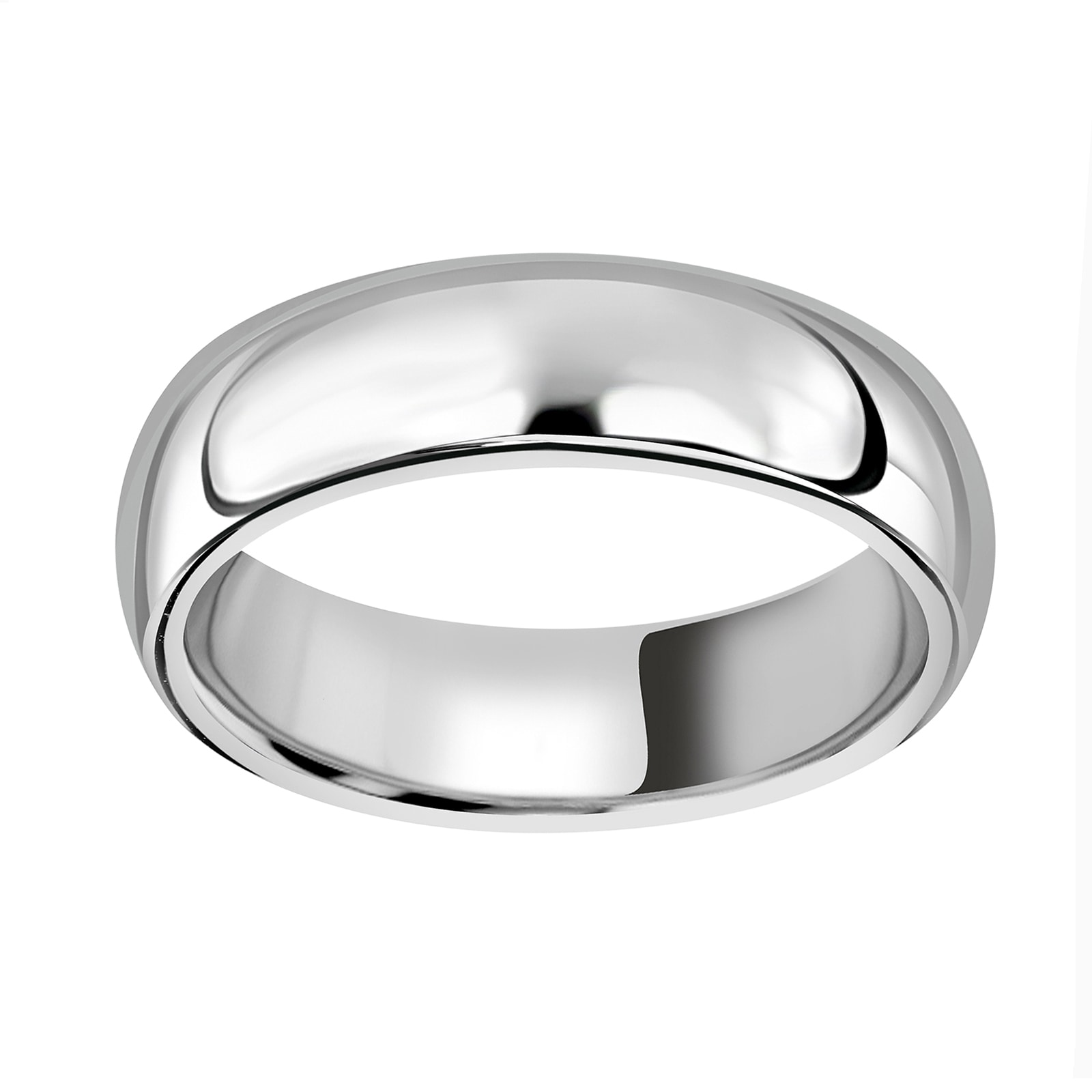 18ct White Gold 7mm Heavy Court Wedding Ring - Ring Size V