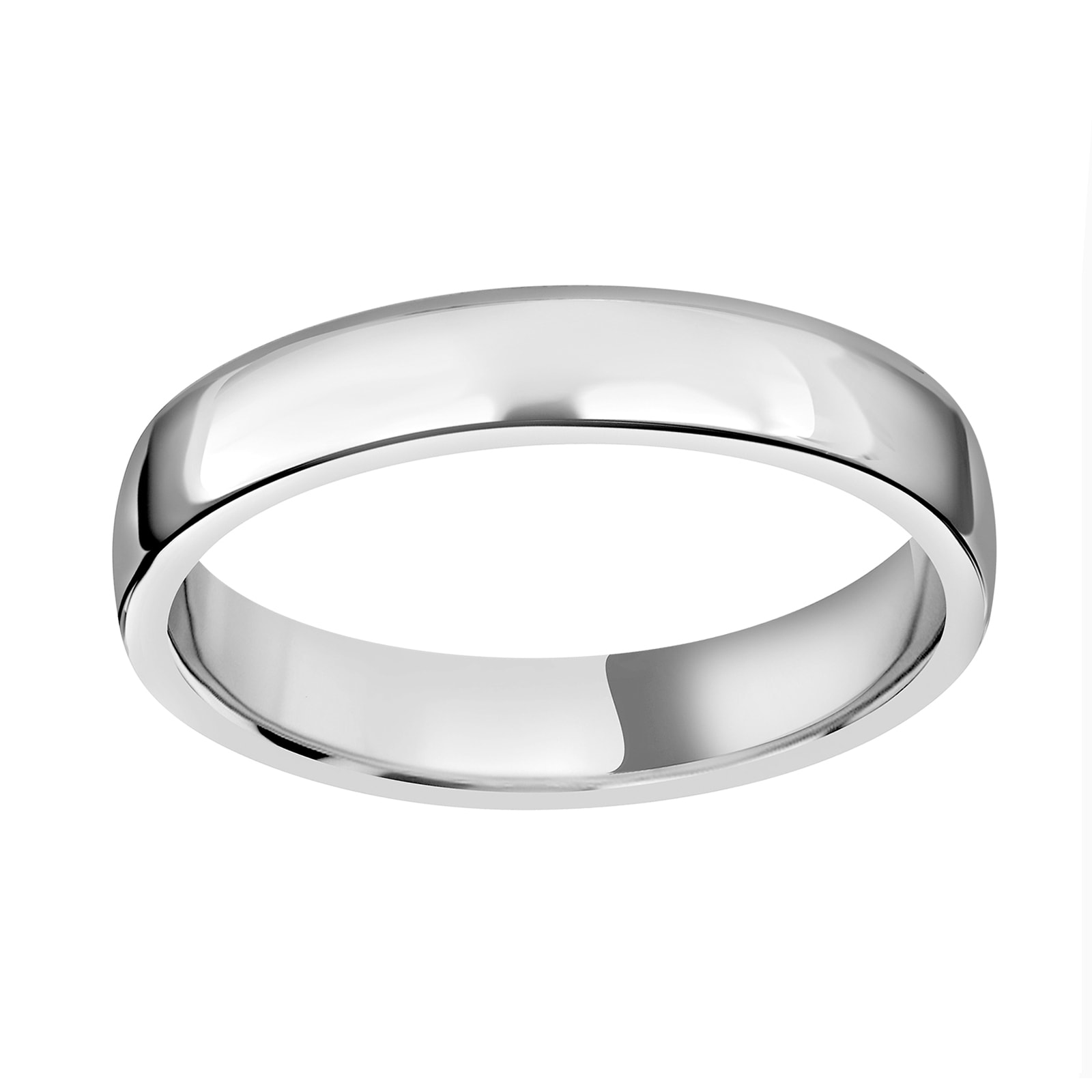 18ct White Gold 3.5mm Standard Domed Court Wedding Ring - Ring Size N