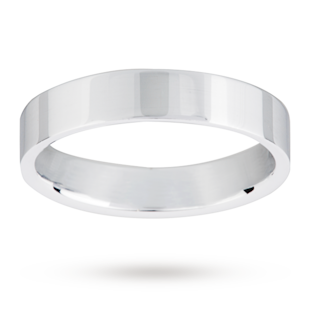 Mappin & Webb 4mm Low Domed Ladies Court Wedding Ring In 18 Carat White Gold