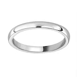 Mappin & Webb 2mm Flat Sided D Shape Ladies Wedding Ring In 18 Carat White Gold