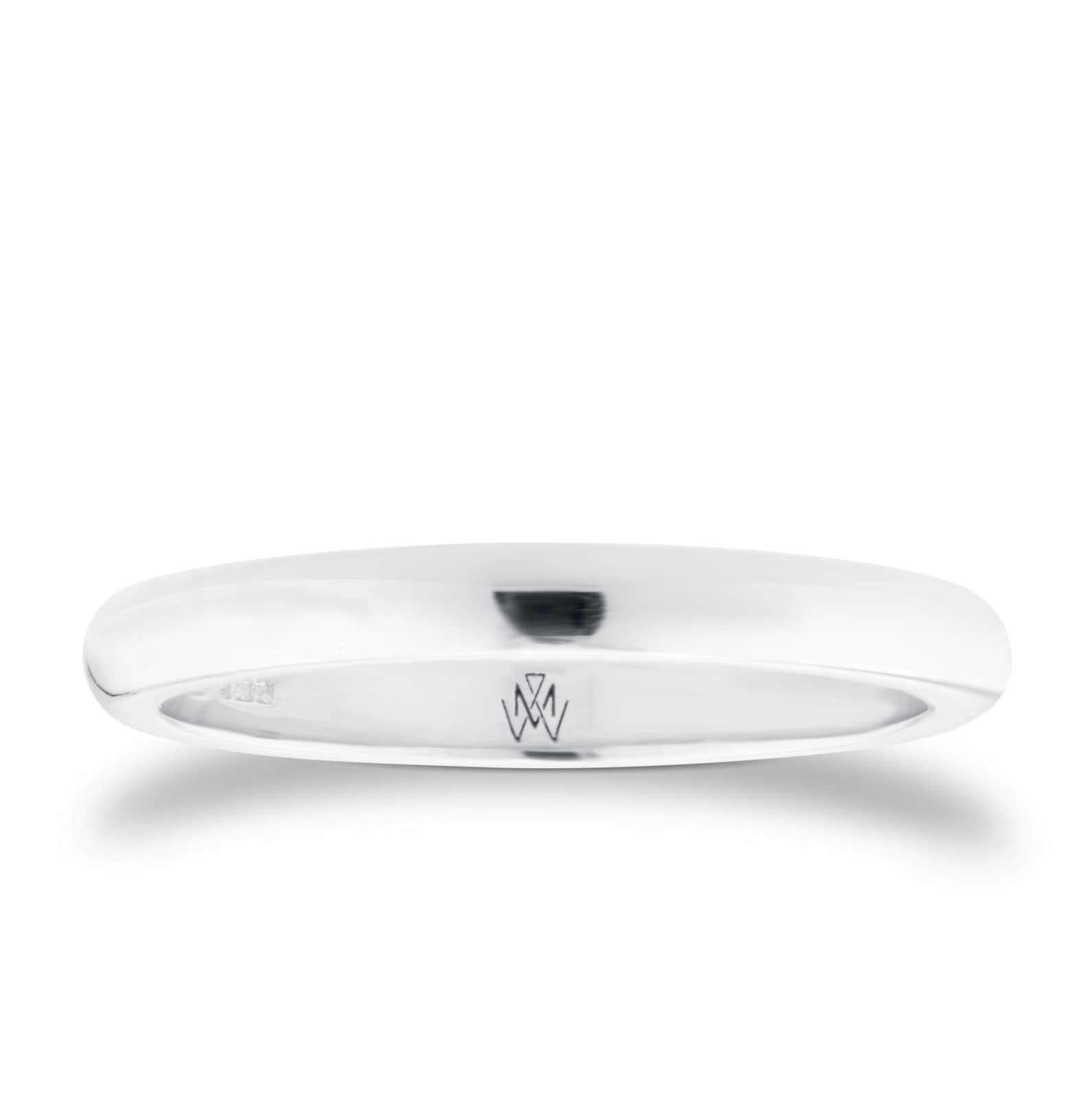 Mappin & Webb 18ct White Gold 2.5mm Luxury D-Shape Court Wedding Ring Mappin & Webb 18ct White Gold 2.5mm Luxury D-Shape Court Wedding Ring