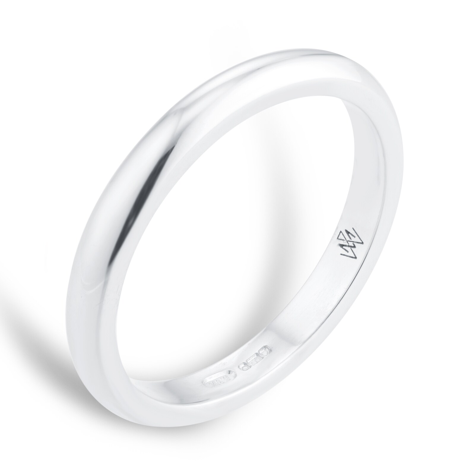 Mappin & Webb 18ct White Gold 2.5mm Luxury D-Shape Court Wedding Ring Mappin & Webb 18ct White Gold 2.5mm Luxury D-Shape Court Wedding Ring
