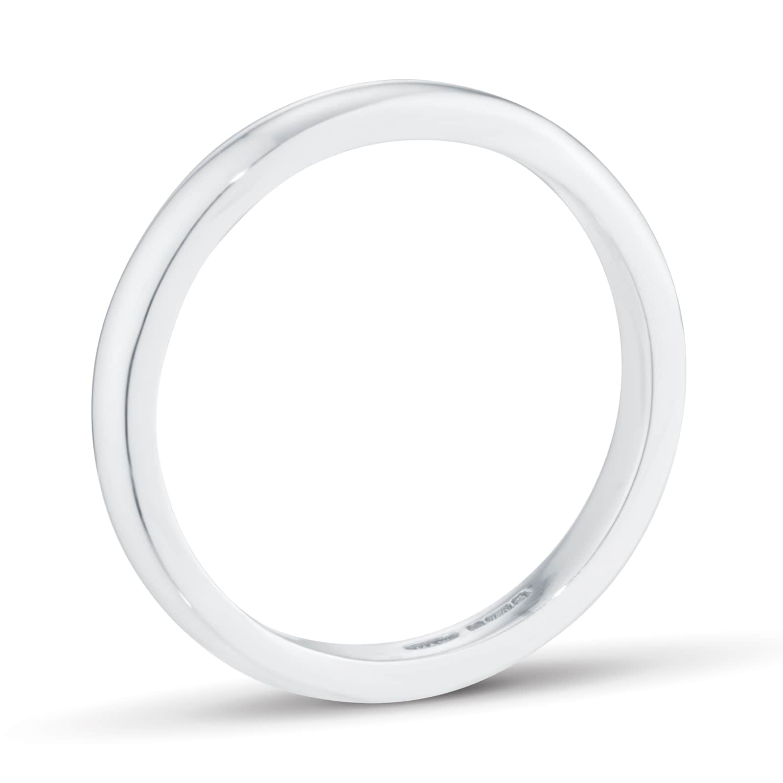 Mappin & Webb 18ct White Gold 3mm Luxury D-Shape Court Wedding Ring Mappin & Webb 18ct White Gold 3mm Luxury D-Shape Court Wedding Ring