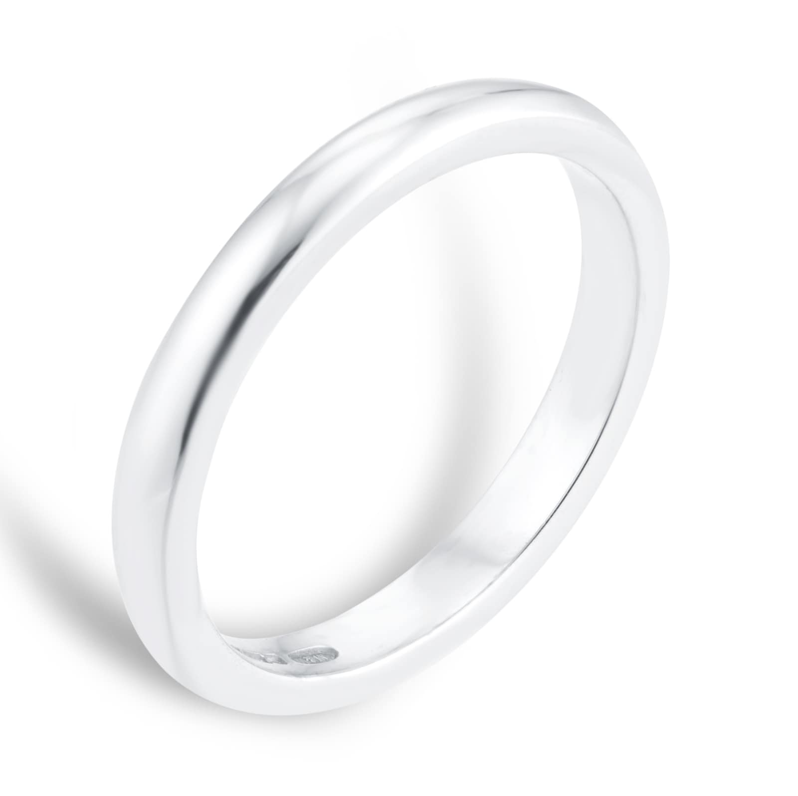 Mappin & Webb 18ct White Gold 3mm Luxury D-Shape Court Wedding Ring Mappin & Webb 18ct White Gold 3mm Luxury D-Shape Court Wedding Ring