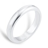 Mappin & Webb 18ct White Gold 3.5mm Luxury D-Shape Court Wedding Ring - Ring Size H
