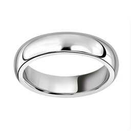 08060550 - 18ct White Gold 5mm Luxury D-Shape Court Wedding Ring
