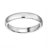 Mappin & Webb 3mm Light Flat Comfort Fit Ladies Court Ring In 18 Carat White Gold