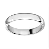 Mappin & Webb 3.5mm Light Flat Comfort Fit Ladies Court Ring In 18 Carat White Gold