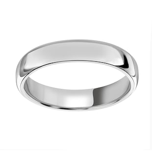 Mappin & Webb 18ct White Gold 4mm Standard Modern Court Court Wedding Ring