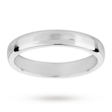 Mappin & Webb 3.5mm Flat Comfort Fit Ladies Court Ring In 18 Carat White Gold