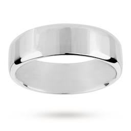 08060558 - 7mm Flat Comfort Fit Gents Court Ring In 18 Carat White Gold