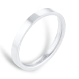 Mappin & Webb 18ct White Gold 2.5mm Heavy Flat Court Wedding Ring - Ring Size G
