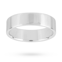 08060563 - 6mm Flat Top Medium Weight Gents Court Ring In 18 Carat White Gold