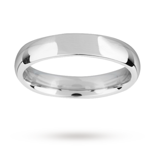 Mappin & Webb 4mm Medium Court Gents Wedding Ring In 18 Carat White Gold