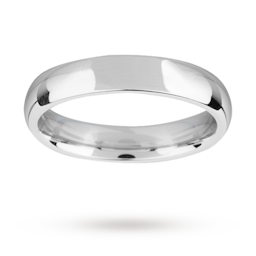08060567 - 4mm Medium Court Gents Wedding Ring In 18 Carat White Gold