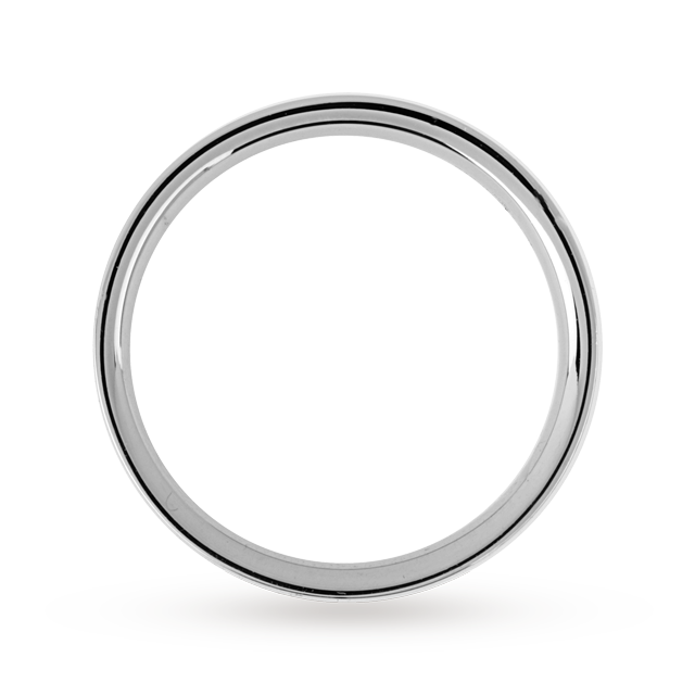 Mappin & Webb 4mm Light Low Domed Gents Wedding Ring In 18 Carat White Gold