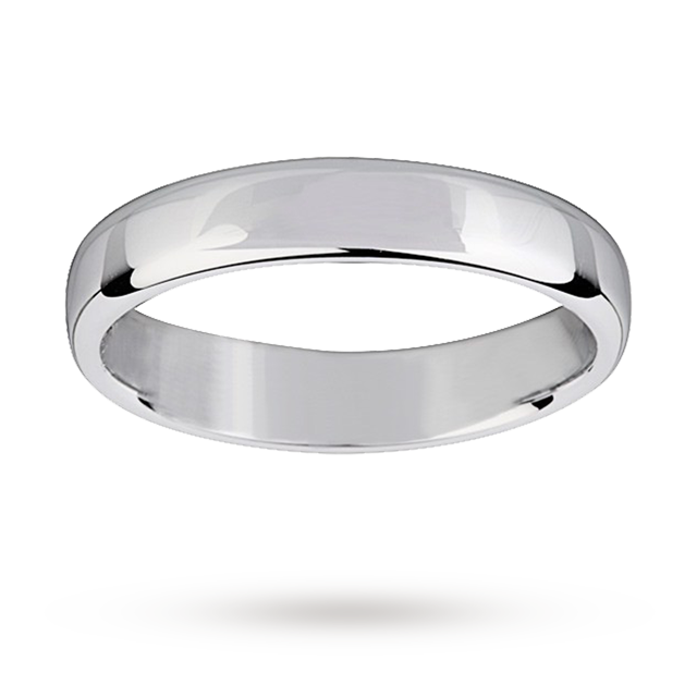 Mappin & Webb 4mm Light Flat Comfort Fit Gents Court Ring In 18 Carat White Gold