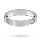 Mappin & Webb 4mm Light Flat Comfort Fit Gents Court Ring In 18 Carat White Gold