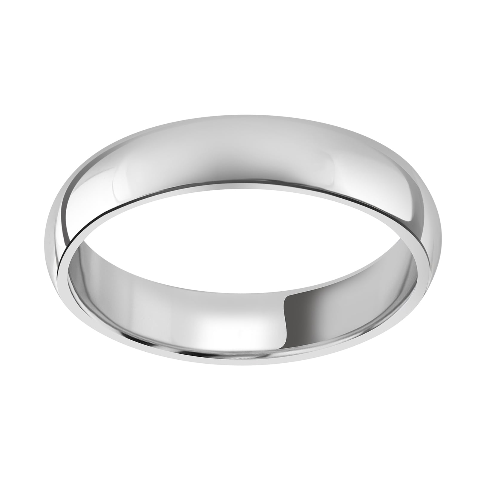 18ct White Gold 4mm Heavy Court Wedding Ring - Ring Size L