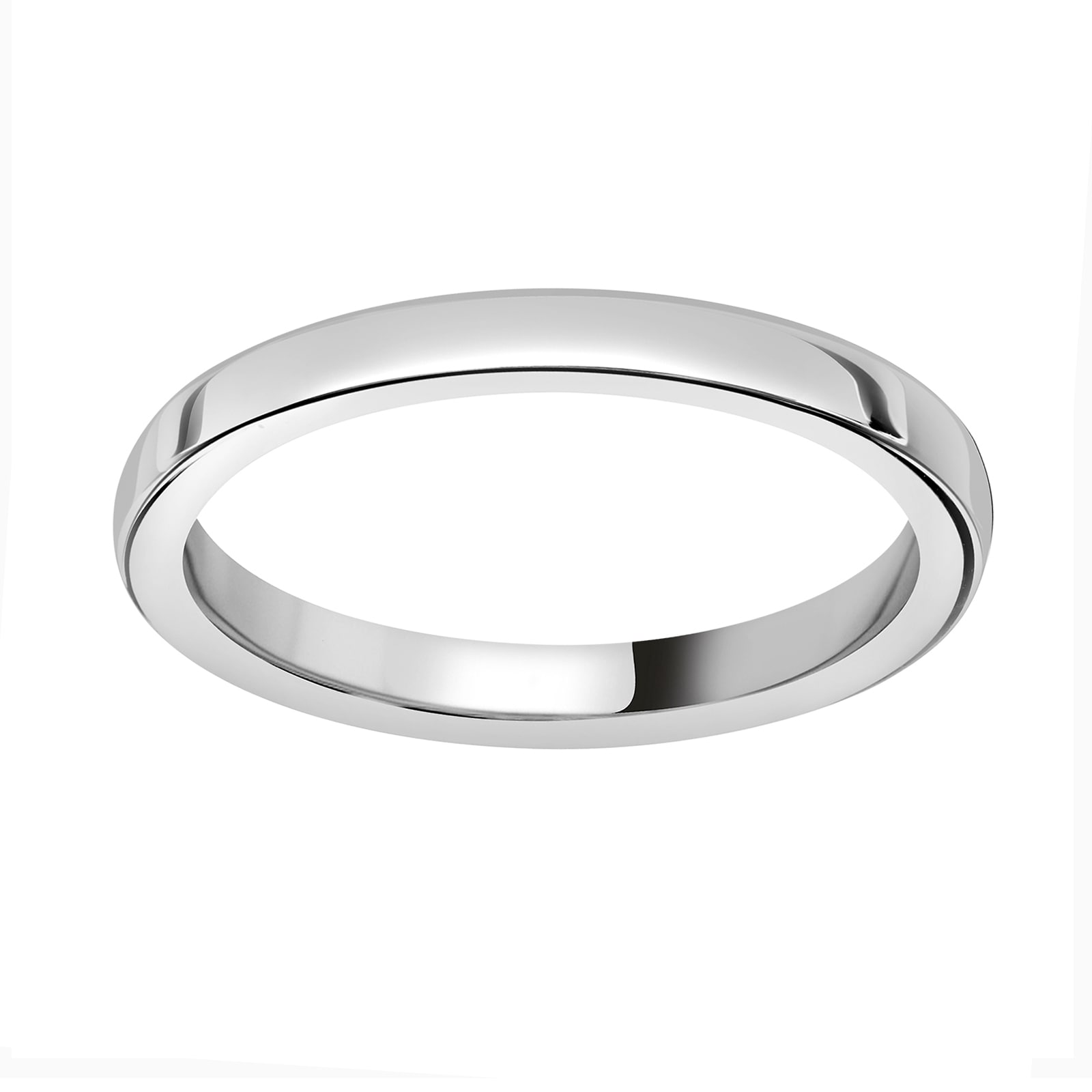 18ct White Gold 2mm Luxury Court Wedding Ring - Ring Size N