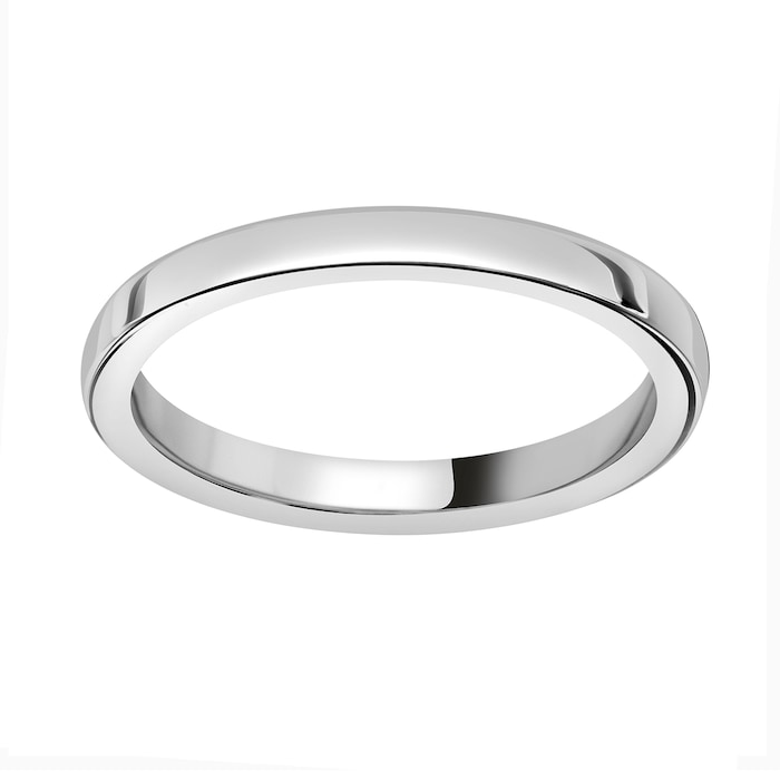 Mappin & Webb 2mm Heavy Court Ladies Wedding Ring In 18 Carat White Gold