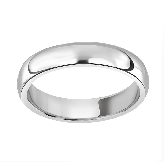 Mappin & Webb 4mm Heavy Court Ladies Wedding Ring In 18 Carat White Gold