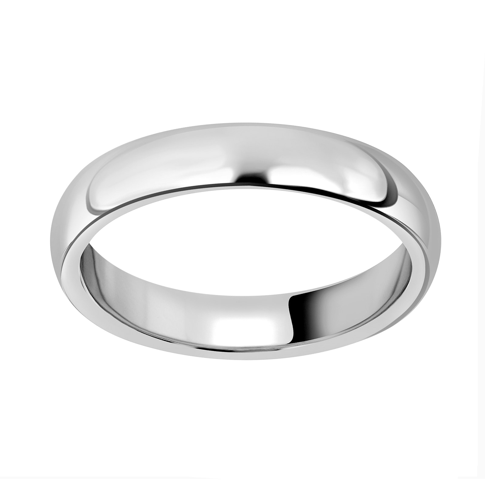 18ct White Gold 3.5mm Luxury Court Wedding Ring - Ring Size Q