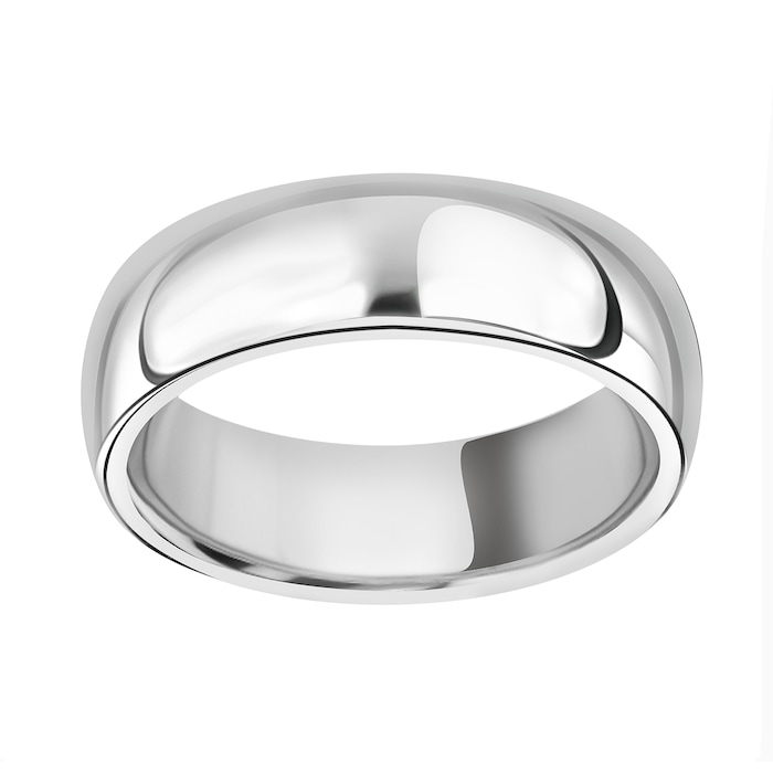 Mappin & Webb 18ct White Gold 7mm Luxury Court Wedding Ring