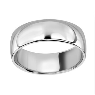 Mappin & Webb 18ct White Gold 7mm Standard Domed Court Wedding Ring