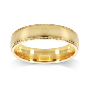 Mappin & Webb 18ct Yellow Gold 5mm Milgrain Edge Wedding Ring