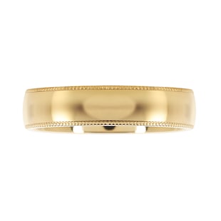 Mappin & Webb 18ct Yellow Gold 5mm Milgrain Edge Wedding Ring