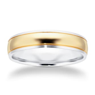 Mappin 
Webb Platinum 
18ct Gold 6mm Polished Wedding Ring