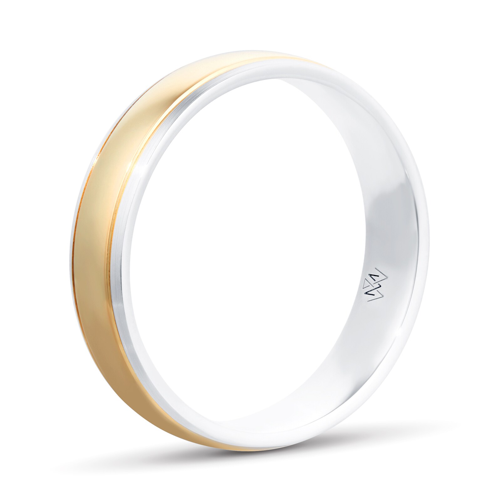 Mappin & Webb Platinum & 18ct Gold 5mm Polished Wedding Ring