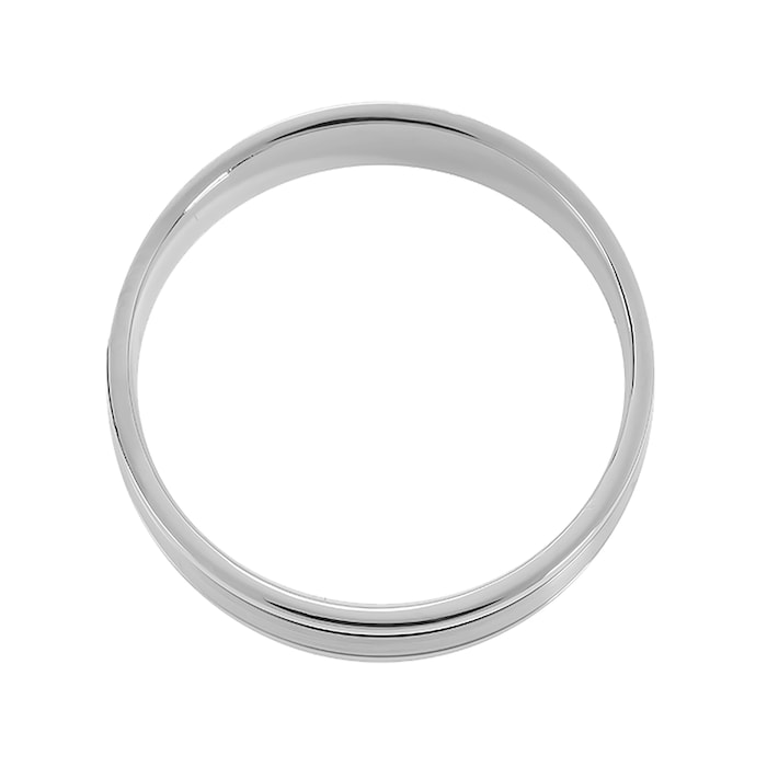 Mappin & Webb 18ct White Gold 6mm Flat Top With Polished Edge Wedding Ring