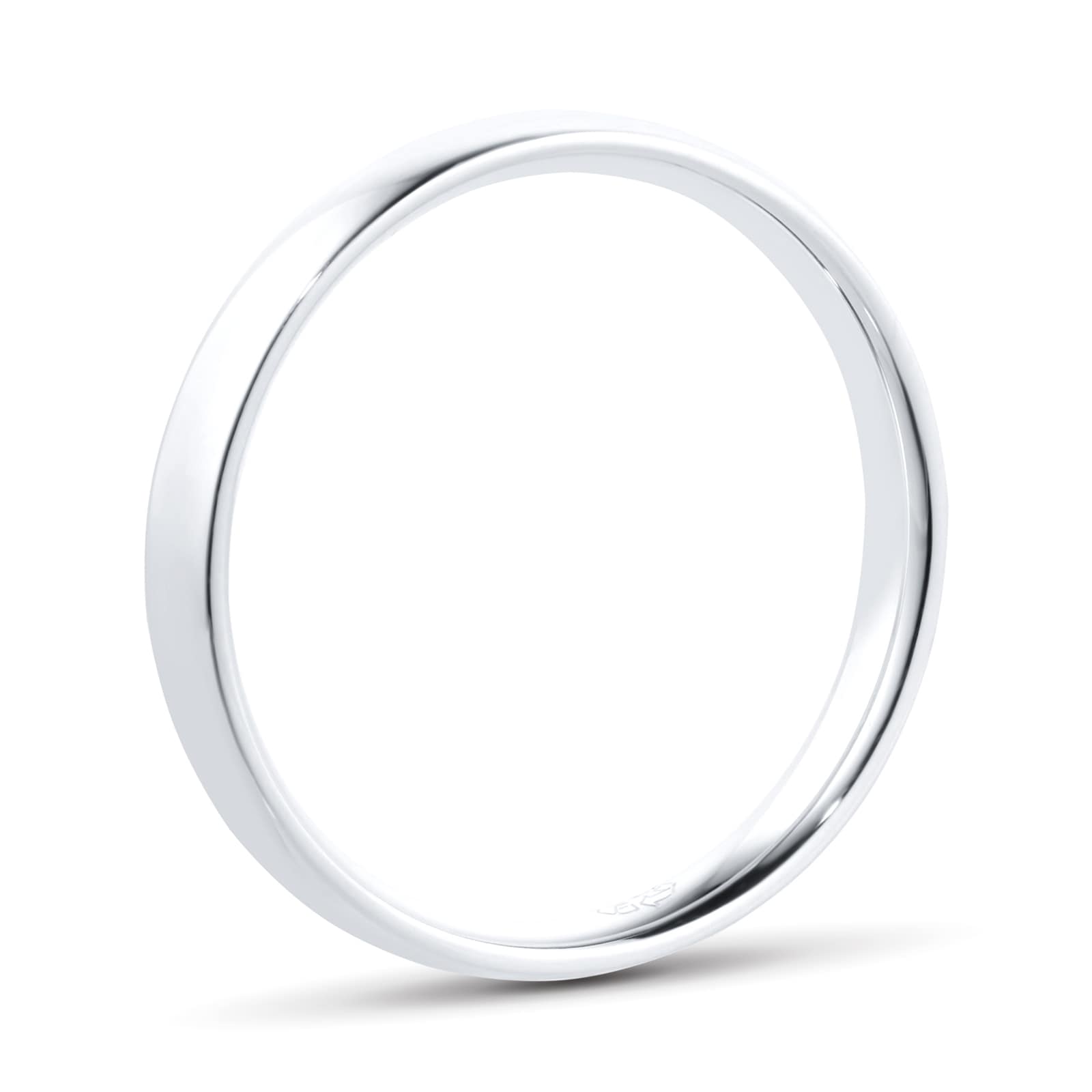 Goldsmiths Recycled 18ct White Gold 3mm Court Wedding Band GSEL 3MM ...