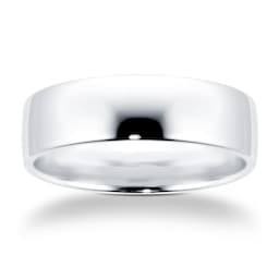 08060774 - Recycled 18ct White Gold 5mm Court Wedding Band