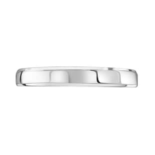 Mappin & Webb 18ct White Gold 3mm Flat Top Bevelled Edge Wedding Ring